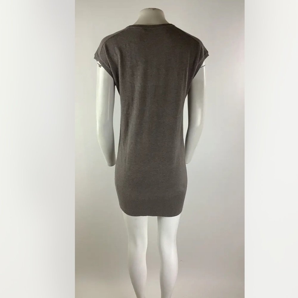 Athleta Sz XXS Intent Mini Sweater Dress Brown Cotton Polyester Short Sleeve - Picture 4 of 6